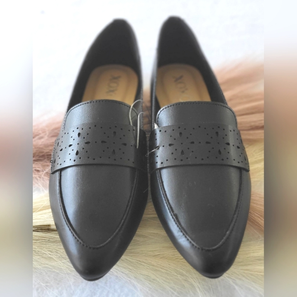XOXO Valia Pointed Toe Flat‎ Loafers Black Size 9 New